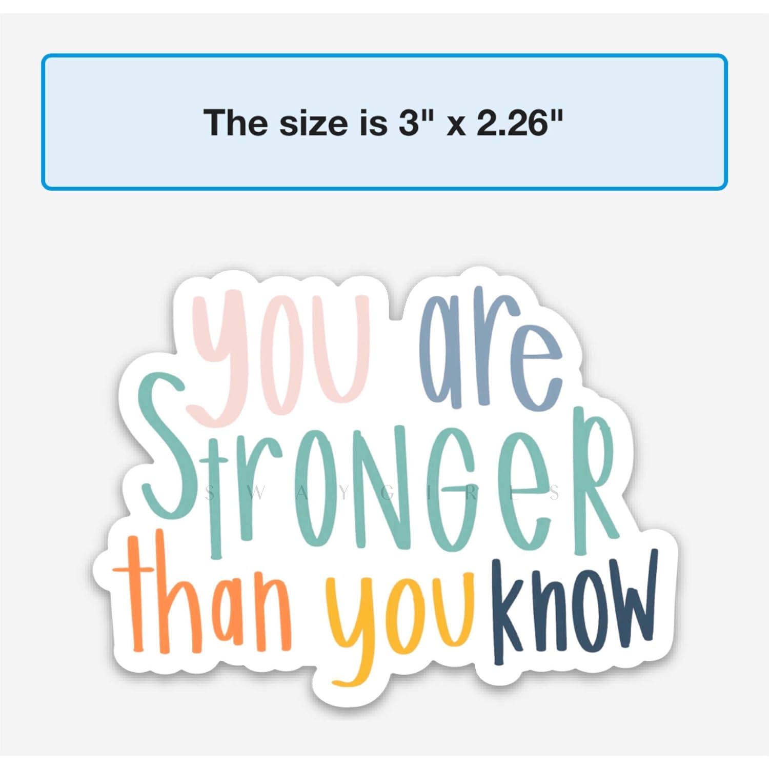 Inspiration, self care quotes - Stronger than you Know, Self Love Quote, You are stronger than you know sticker, laptop Sticker, Phone sticker for Her,tickers for a hydro flask, laptop, Bible journal