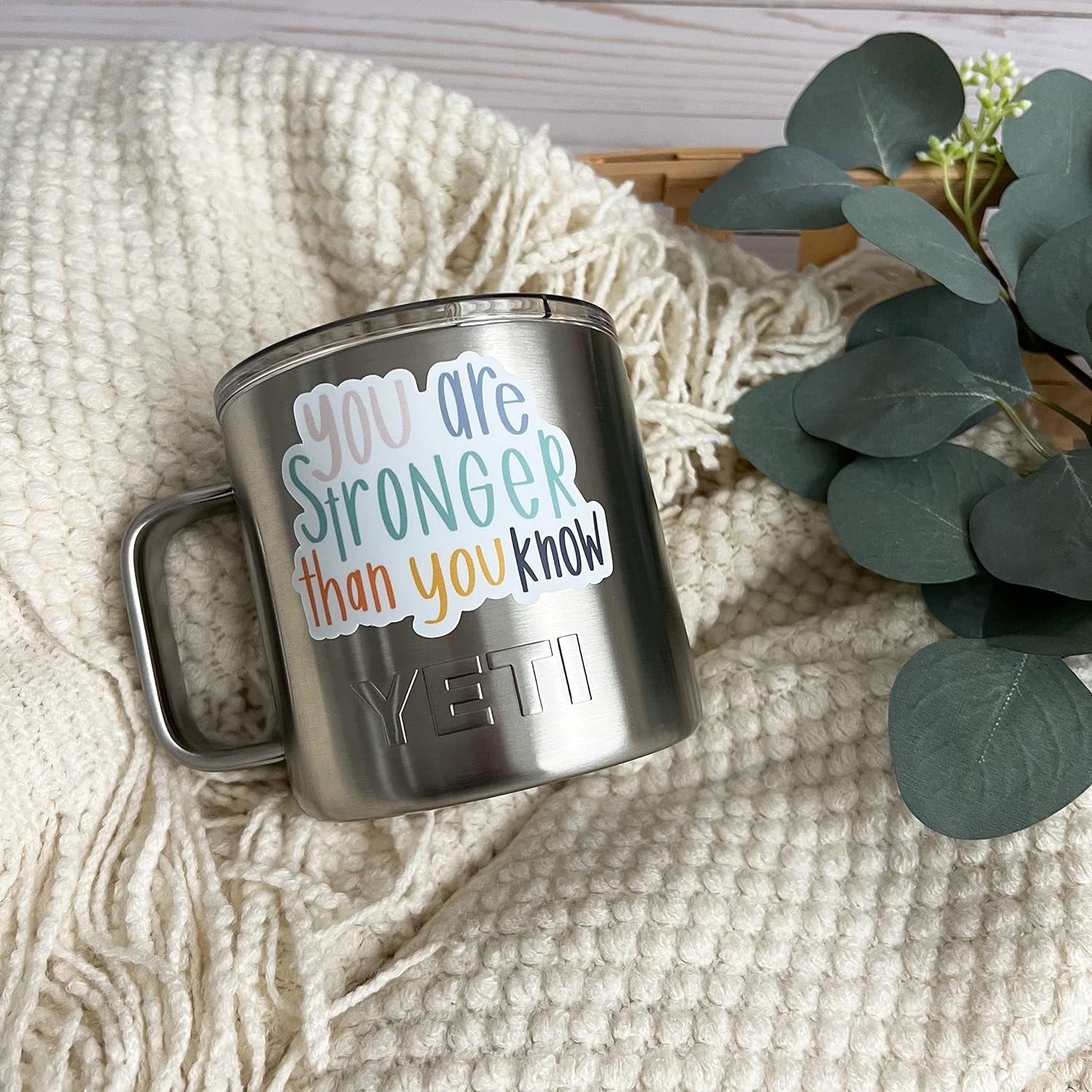 Inspiration, self care quotes - Stronger than you Know, Self Love Quote, You are stronger than you know sticker, laptop Sticker, Phone sticker for Her,tickers for a hydro flask, laptop, Bible journal