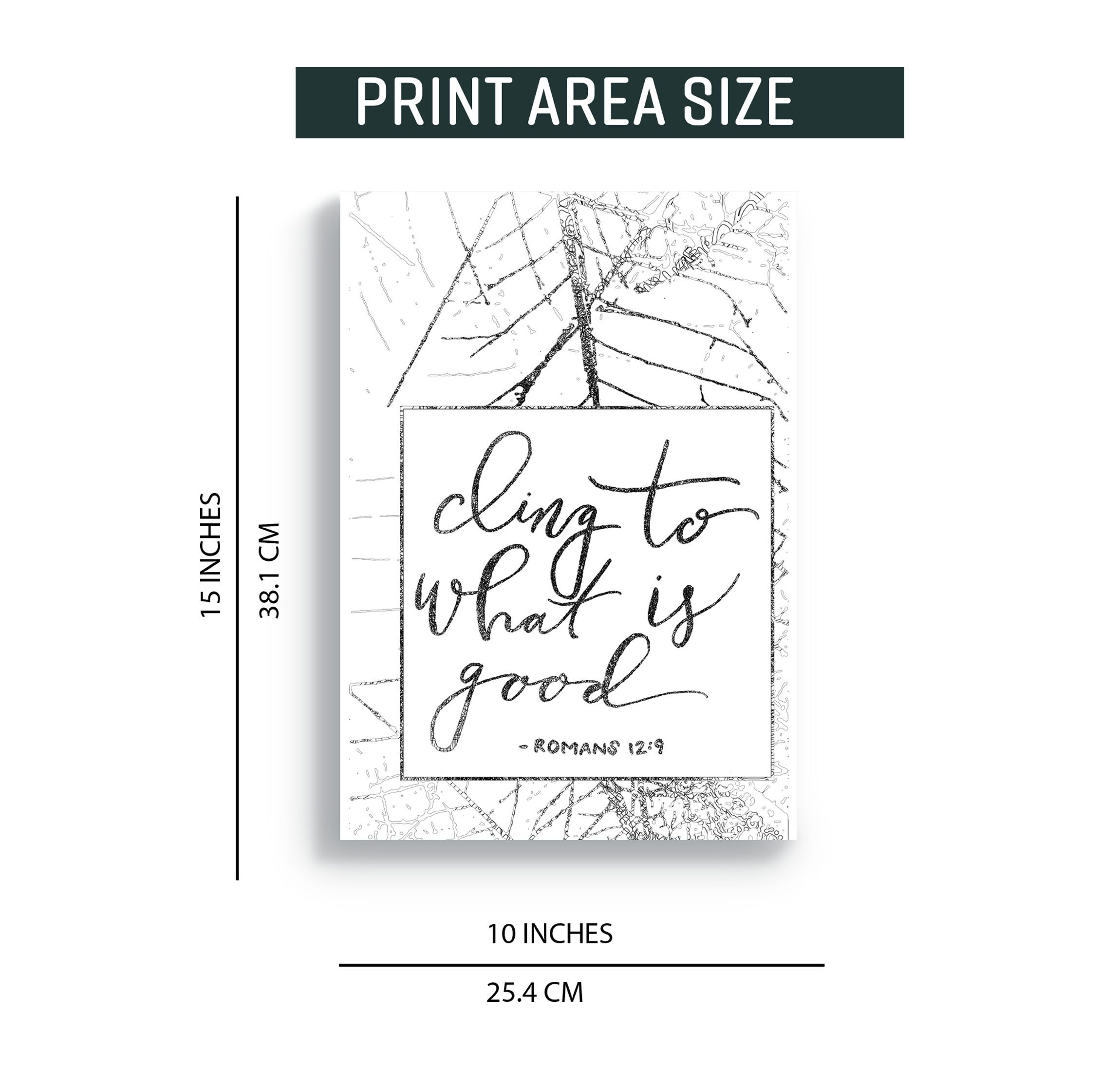 Cling to What is Good, Bible verse Reading  Wall Art Hanging, Black A4 Size Framed Poster, Framed Wall Decor A3 Size, Large Framed Wall Hanging for Christian Home Dcor Ready to Hang Gift for Her