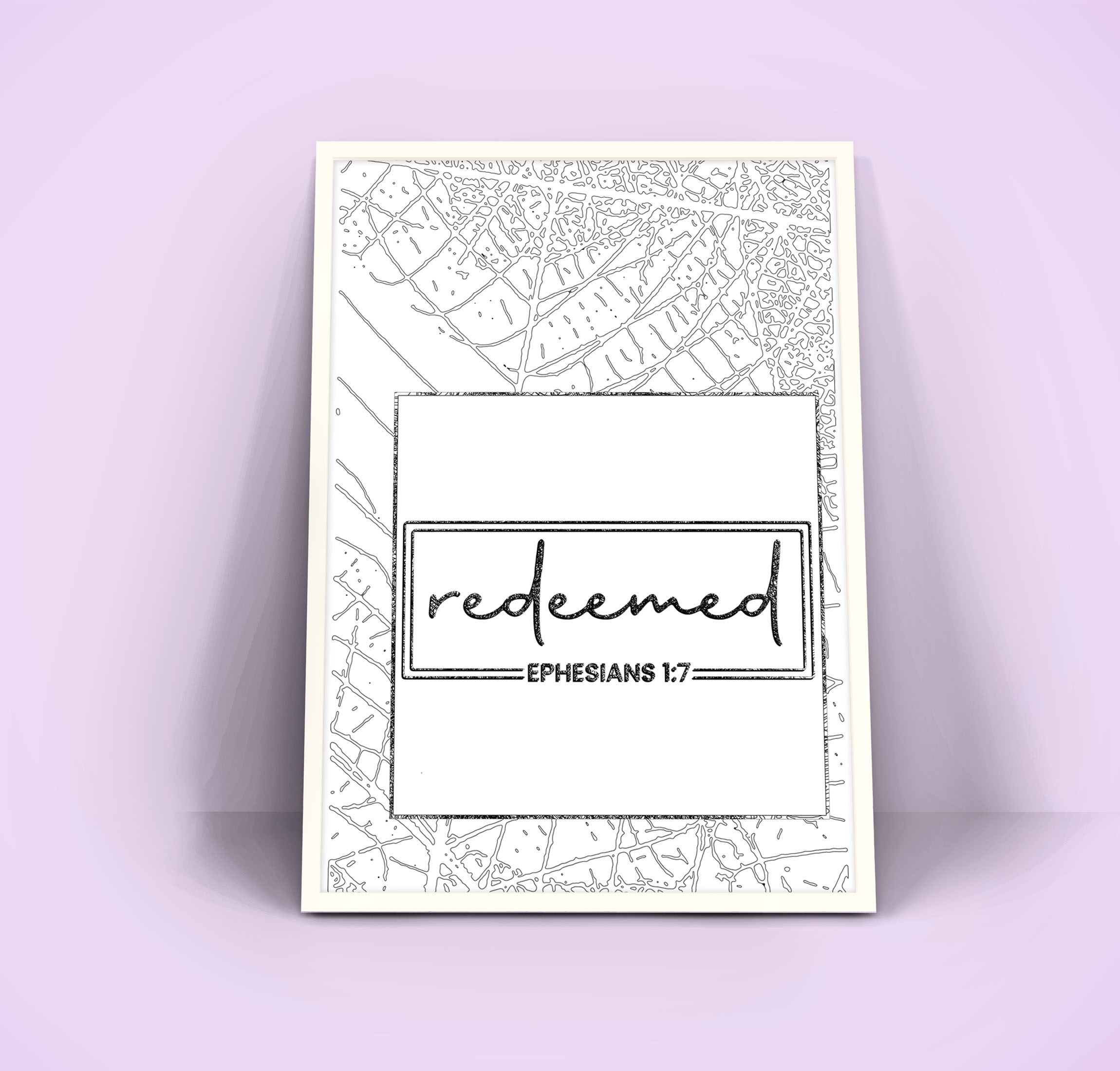 Redeemed Bible Quote Wall Art Decoration for Home Decoration Ready to Hang. Framed A4 Size black Frame Wooden Frame Poster Wall hanging for Interior Decoration, Black adn White Poster with Bible quote