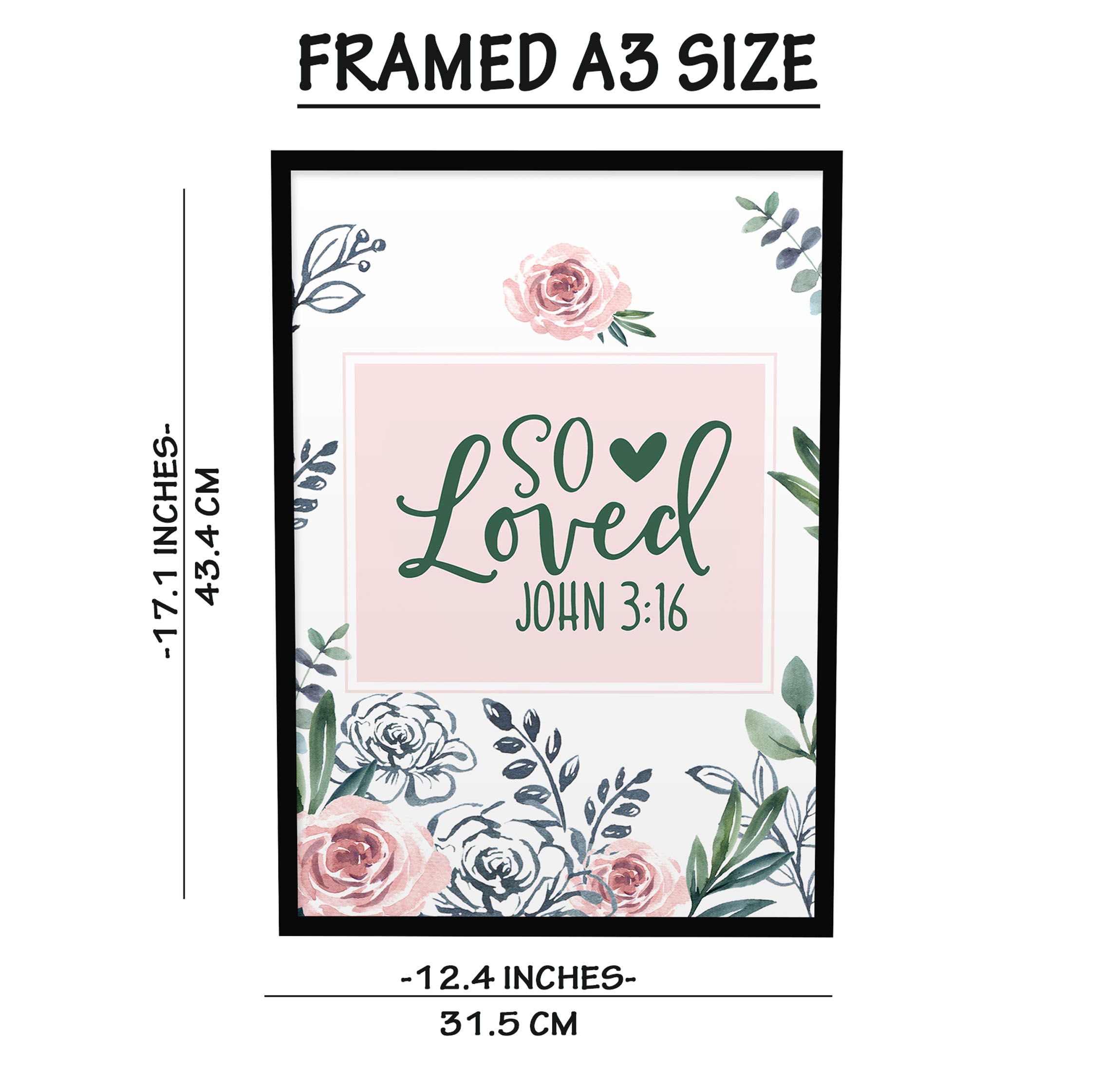 You Are So Loved Print, Floral Background Nursery Art, Framed A3 Size Wall Art, Home Decoration Gift for Girl Nursery Decor, Baby Room Decor Wll Hanging, Framed A4 Size Poster for Nursery Decor Quote