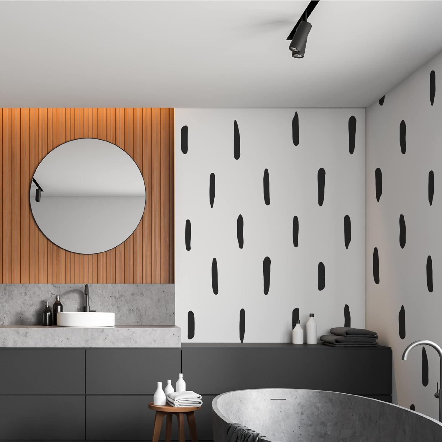 Framed Round Mirror 2 Ft wide, Black Round Mirror fFrame, Real High Defintiion Glass Mirror Ready to Hang, Suitable for Bathroom, Bedroom, Corridor, Restaurant, Dining Room
