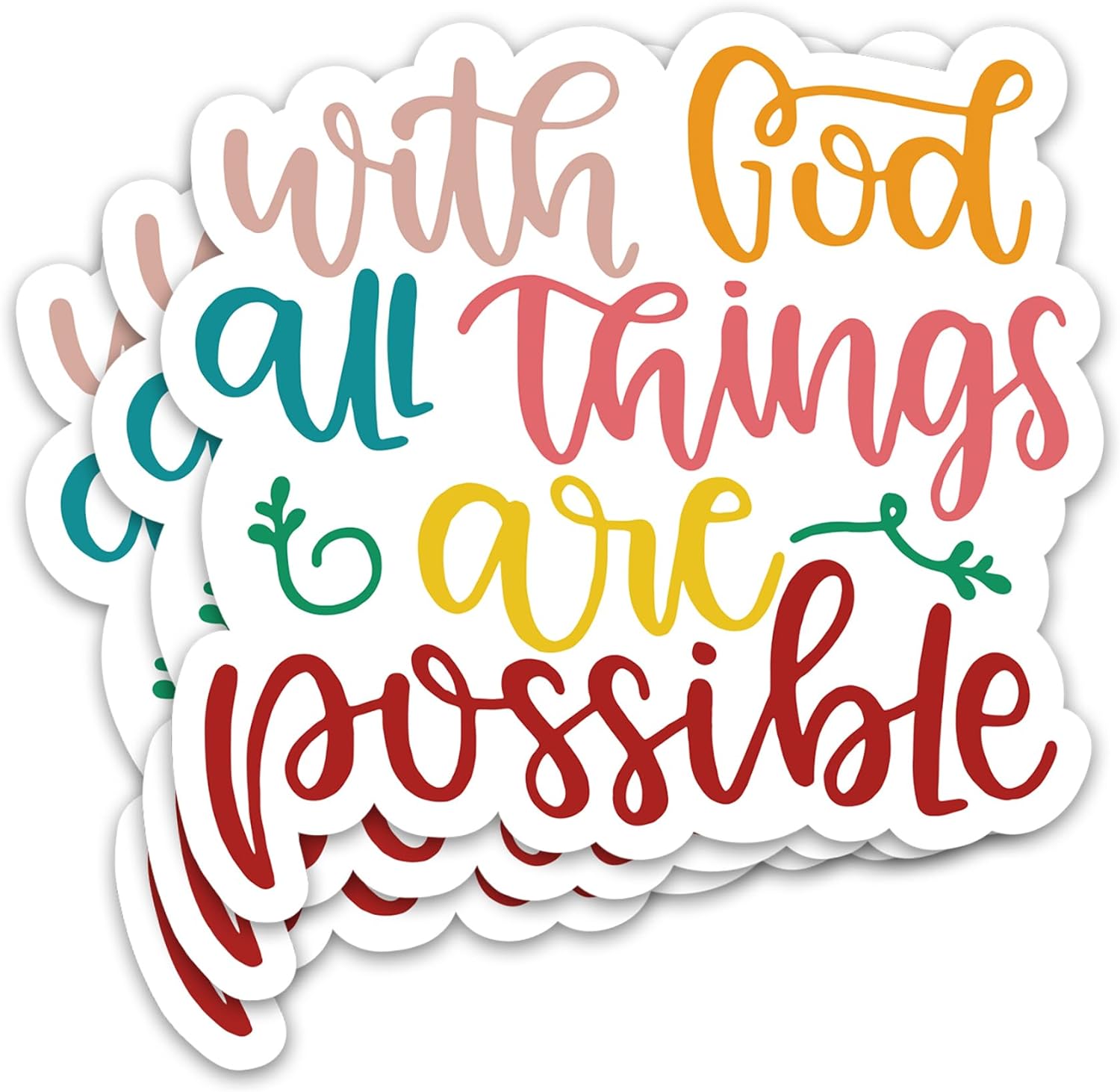 With God all thingds ate possible, Lapop Sticker, Phone Decor Sticker, Bible verse Decal, Christian Gifts Phone Cover Decal