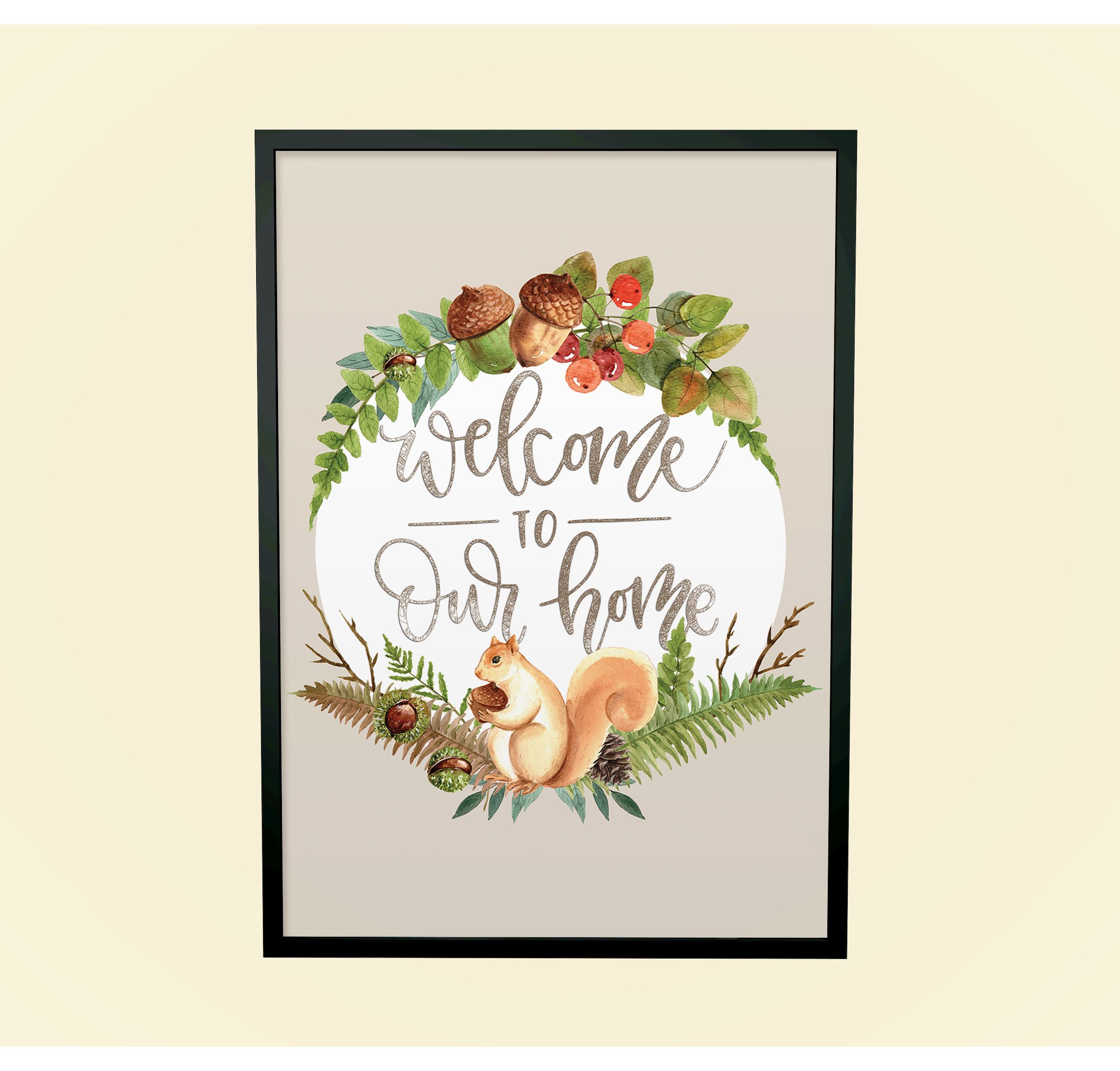 Welcome to Our Home Wall Decor Hanging Framed 3 Size Large Wall Poster A4 Size Wall Art Ready to Hang