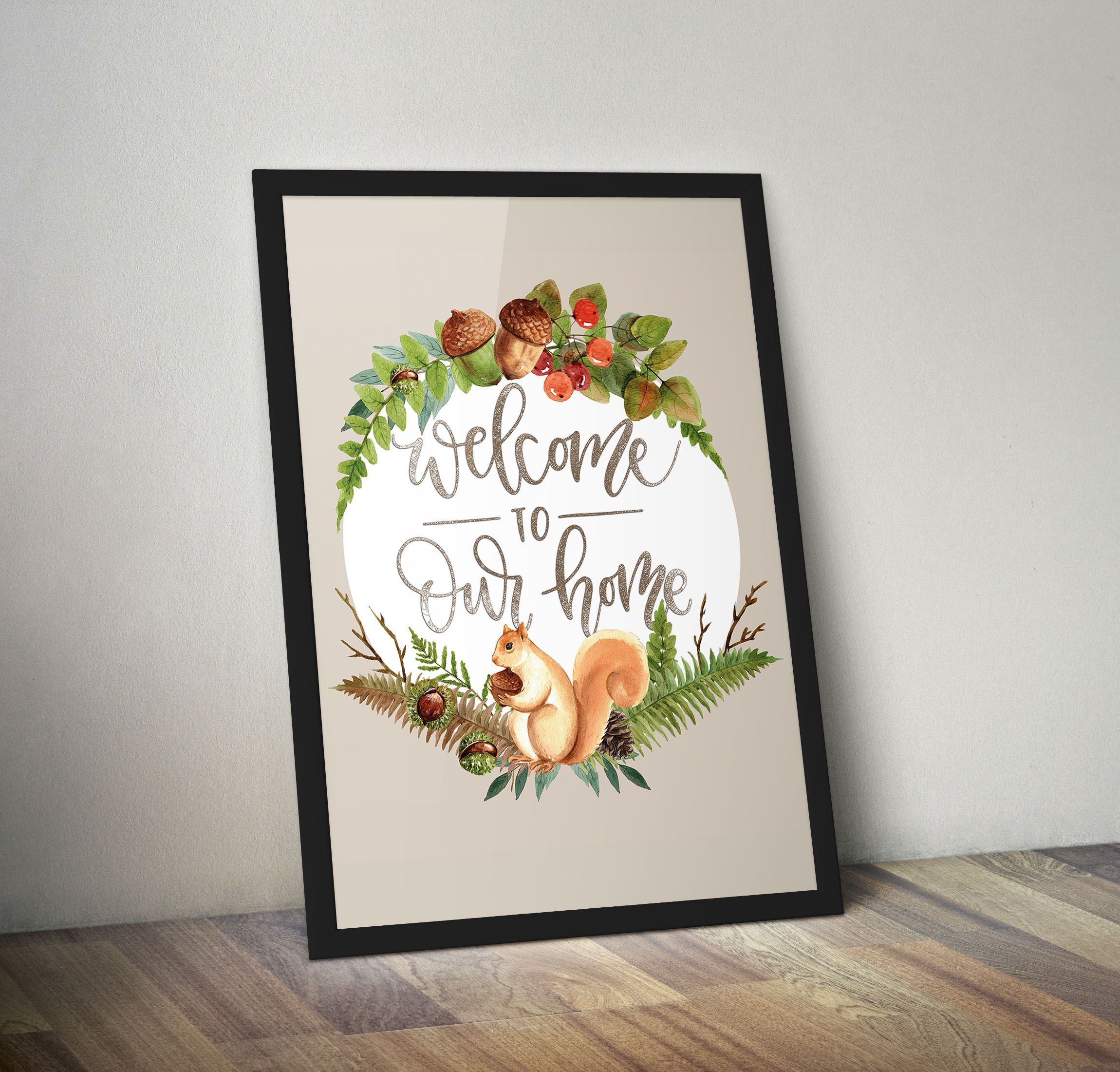 Welcome to Our Home Wall Decor Hanging Framed 3 Size Large Wall Poster A4 Size Wall Art Ready to Hang