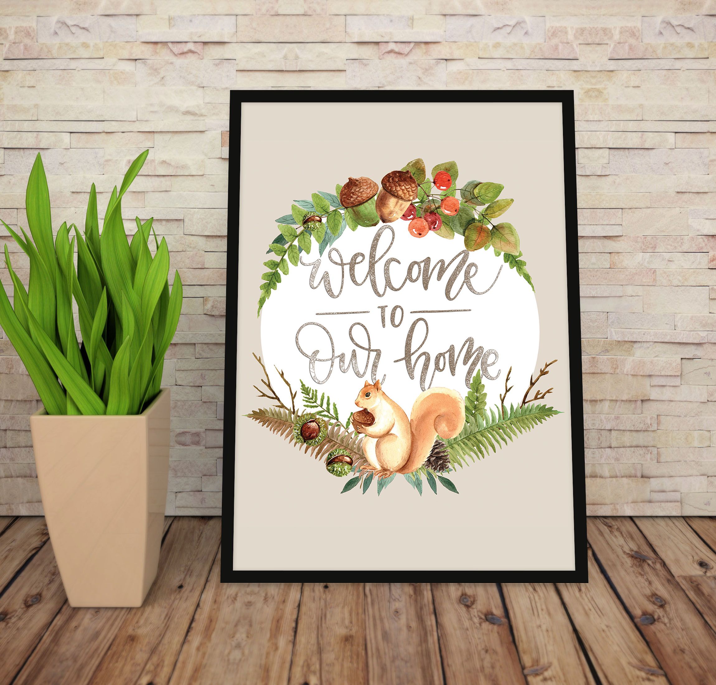 Welcome to Our Home Wall Decor Hanging Framed 3 Size Large Wall Poster A4 Size Wall Art Ready to Hang