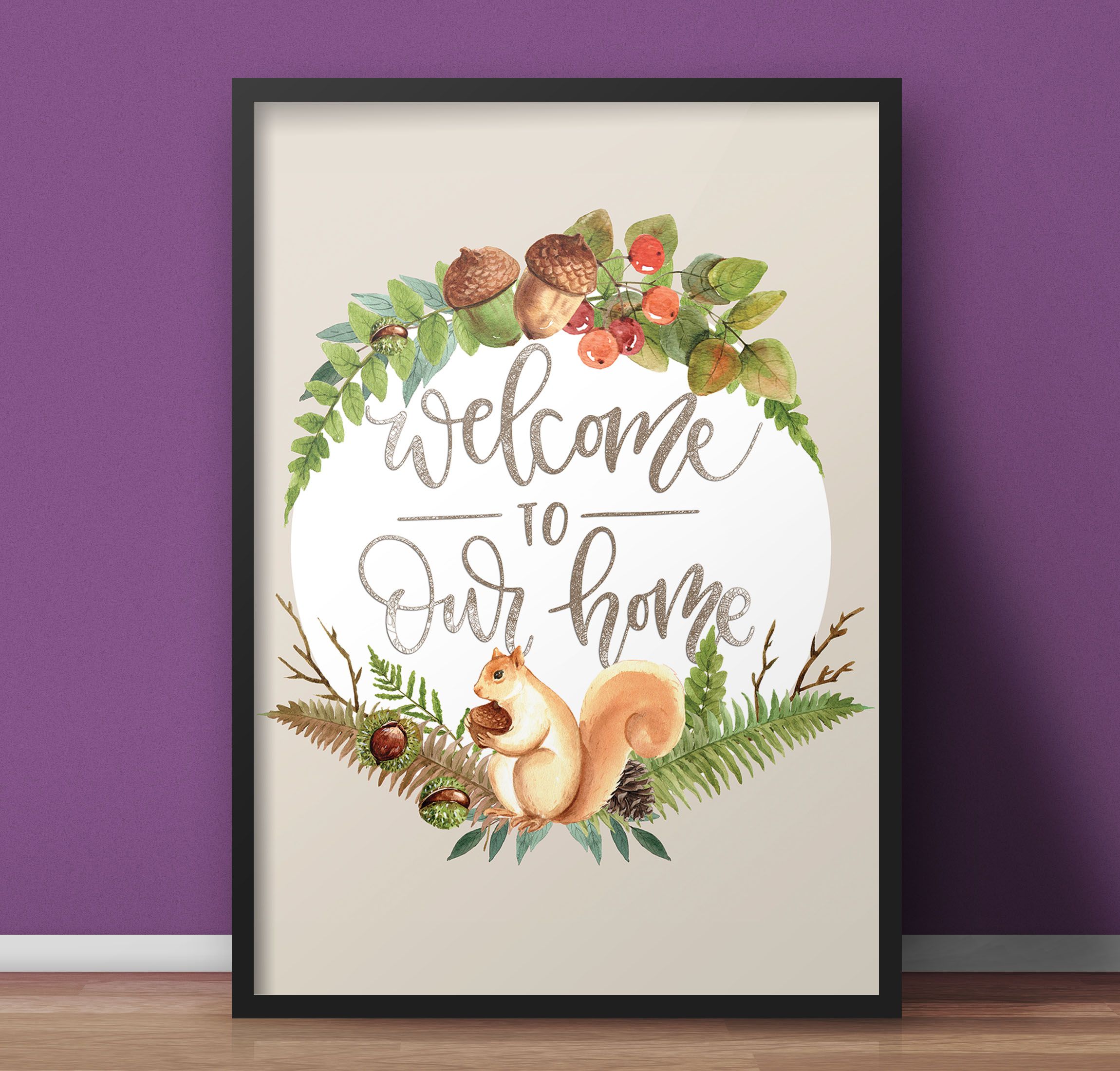 Welcome to Our Home Wall Decor Hanging Framed 3 Size Large Wall Poster A4 Size Wall Art Ready to Hang