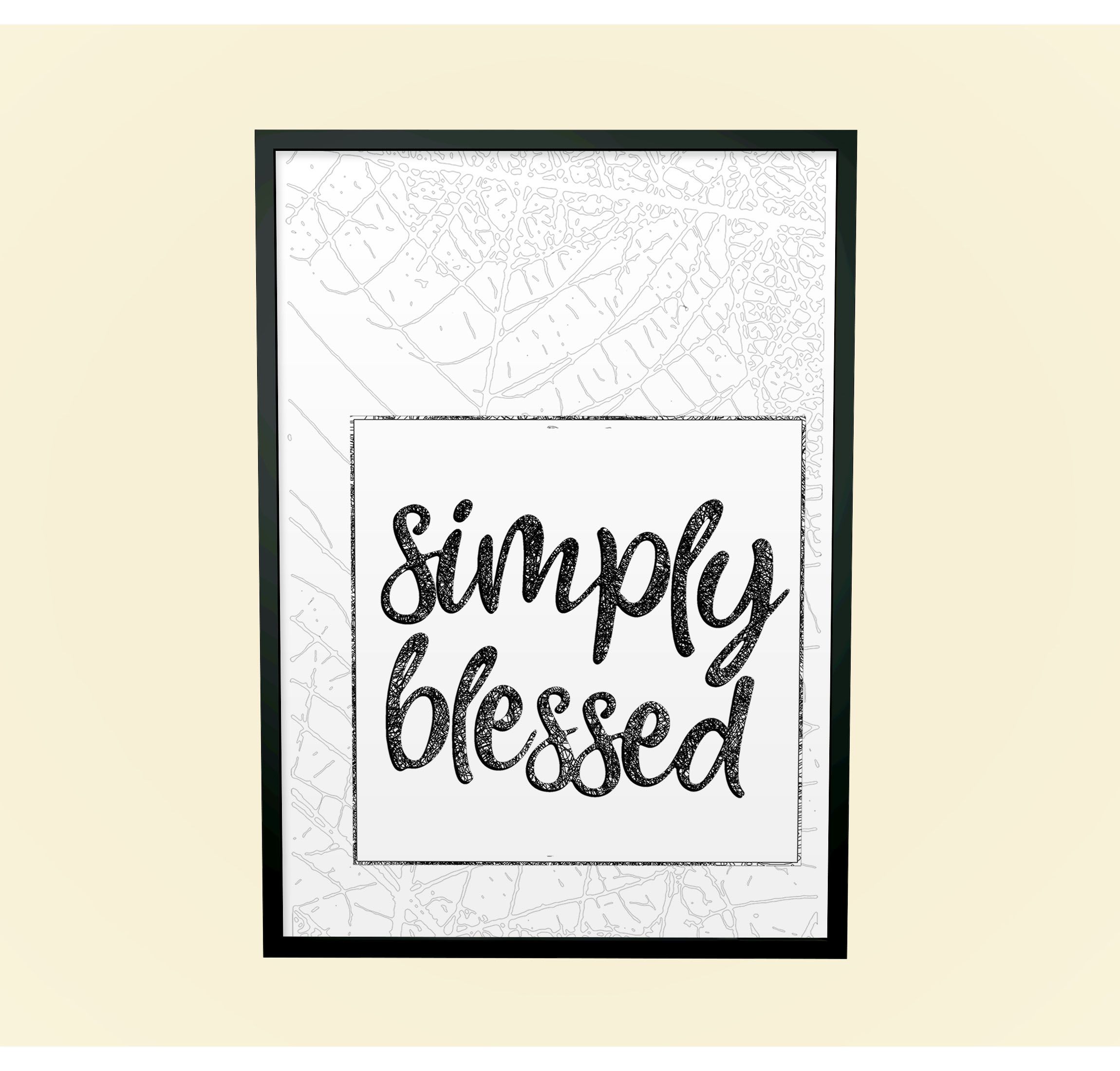 Christian Framed Wall Art, Simply Blessed Wall Decor Housewarming Gift, Home Decor Gift Ideas, Farmhouse Decor