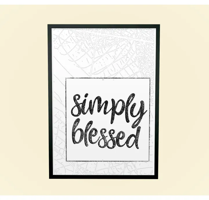 Christian Framed Wall Art, Simply Blessed Wall Decor Housewarming Gift, Home Decor Gift Ideas, Farmhouse Decor