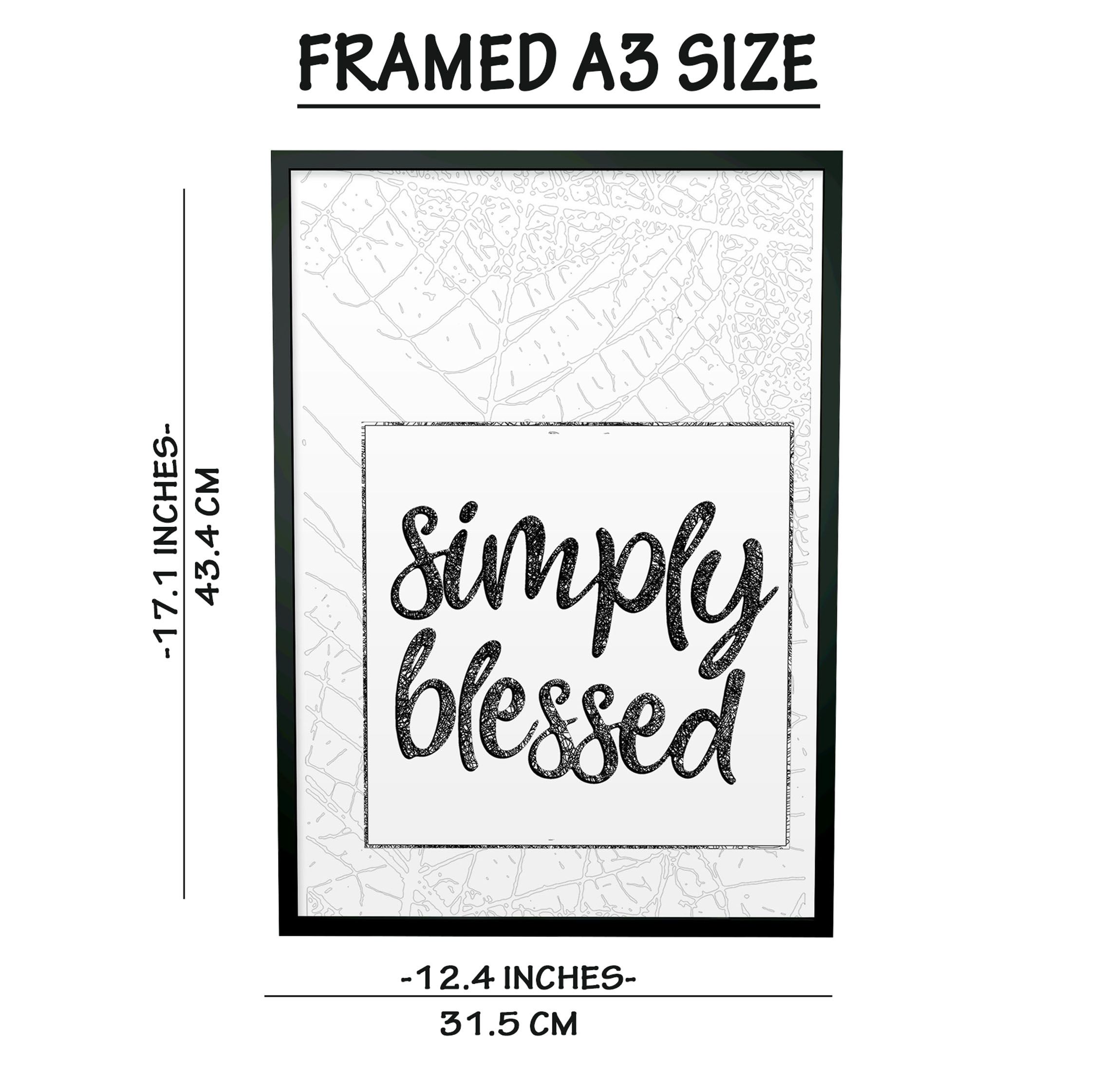 Christian Framed Wall Art, Simply Blessed Wall Decor Housewarming Gift, Home Decor Gift Ideas, Farmhouse Decor