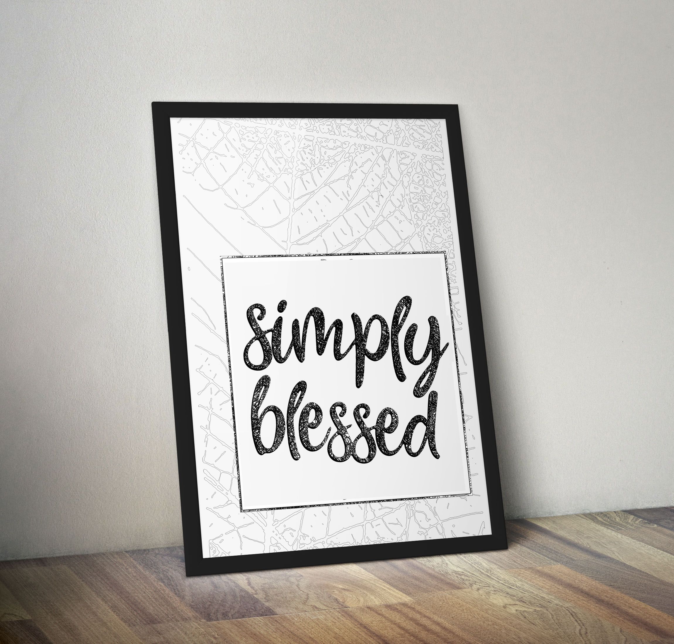 Christian Framed Wall Art, Simply Blessed Wall Decor Housewarming Gift, Home Decor Gift Ideas, Farmhouse Decor