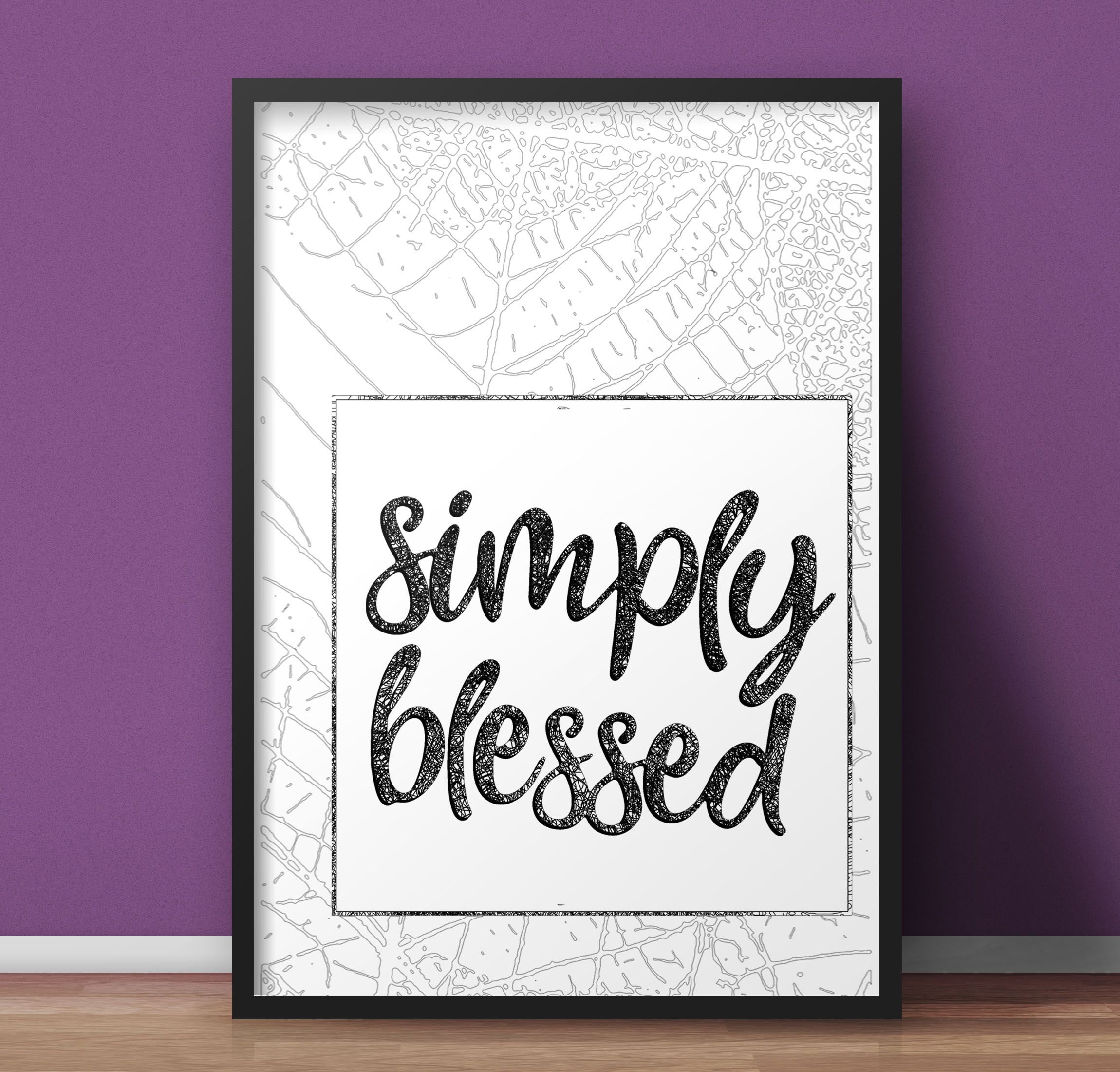 Christian Framed Wall Art, Simply Blessed Wall Decor Housewarming Gift, Home Decor Gift Ideas, Farmhouse Decor