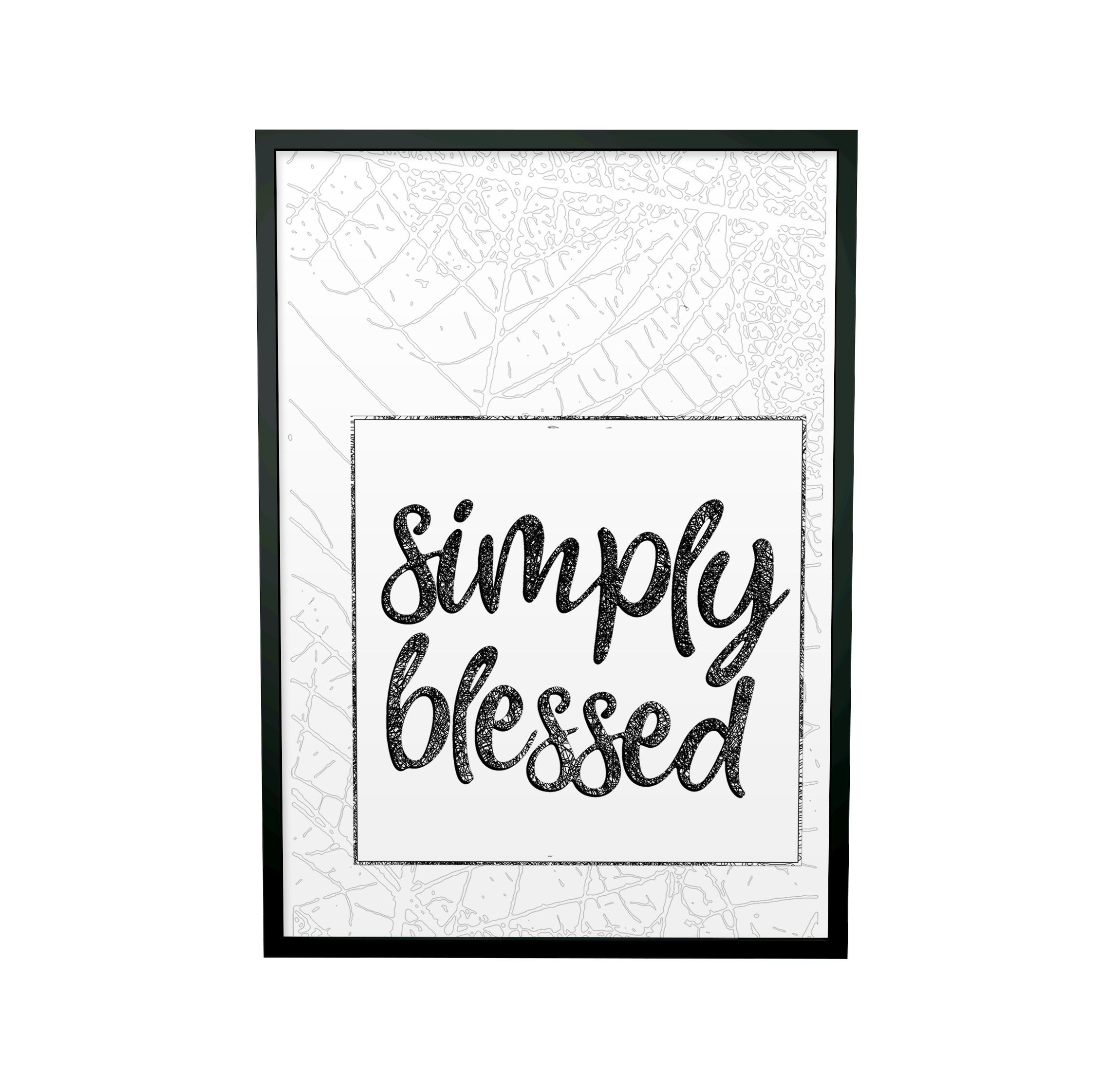 Christian Framed Wall Art, Simply Blessed Wall Decor Housewarming Gift, Home Decor Gift Ideas, Farmhouse Decor