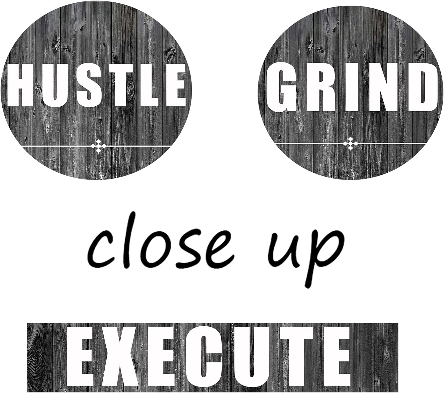 Execute Grind Hustle Inspirational Poster 3 Pieces Motivational Wall Art Canvas Prints Artwork for Living Room Modern Home Decor Painting Pictures Stretched and Framed Ready to Hang