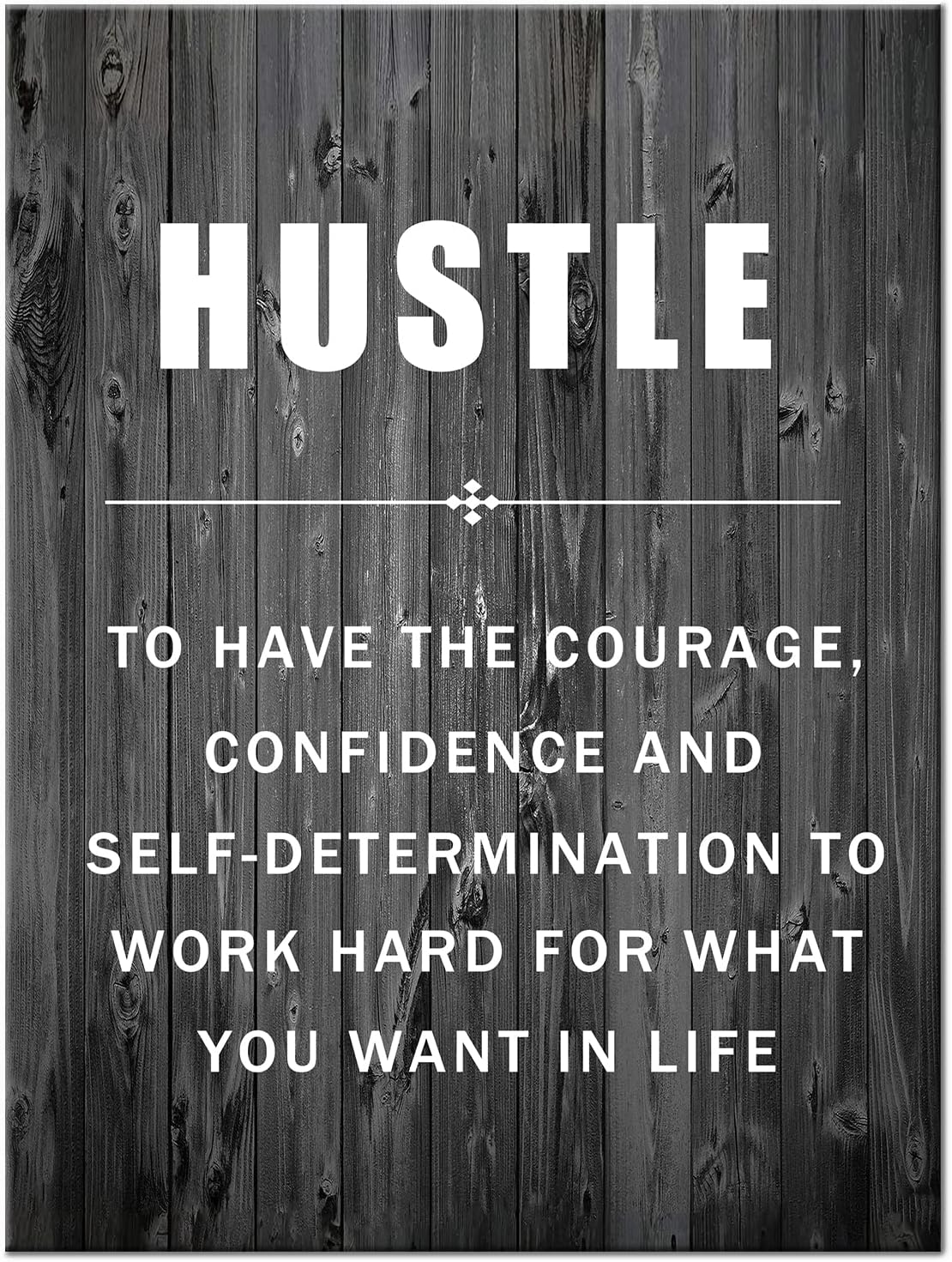 HUSTLE Motivational Wall Art, Office Wall Decor, Inspirational Canvas Painting Picture Poster Execute Failure Success Positive Quote Wall Decor for Office Dorm / Living Room Inspiring Gift for Men