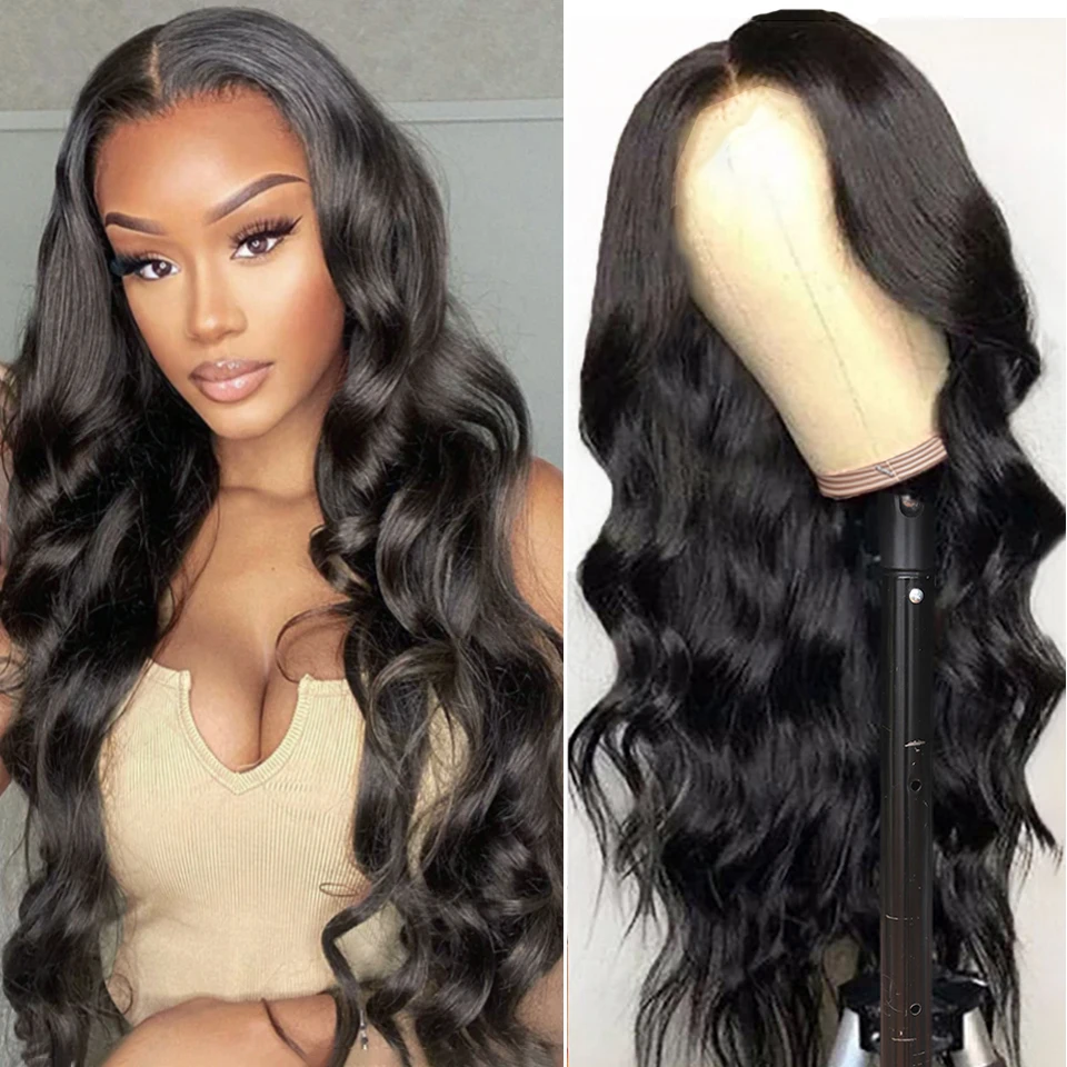 Body Wave Lace Front Human Hair Wigs 13X4 HD Transparent Lace Frontal Wig PrePlucked 4x4 Brazilian Body Wave Closure Wig