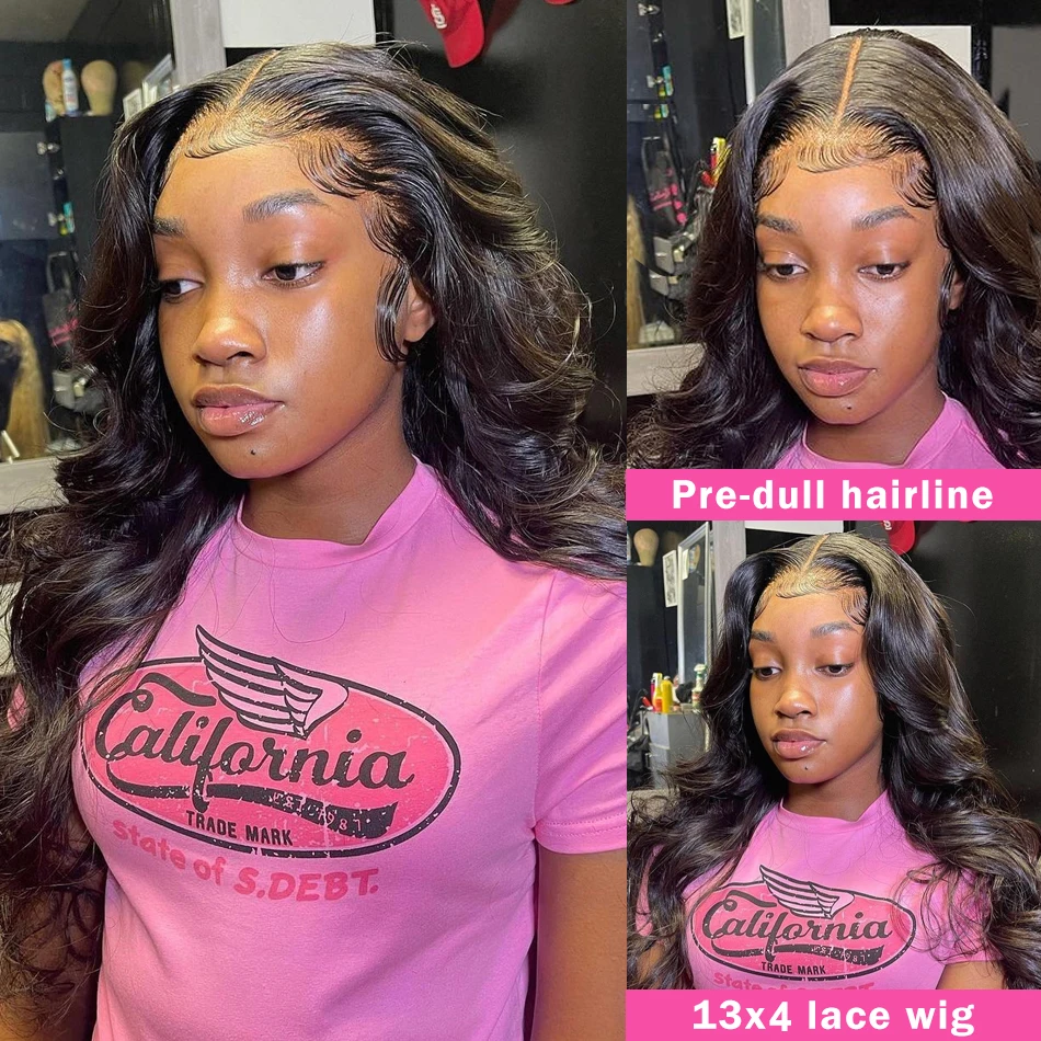 Body Wave Lace Front Human Hair Wigs 13X4 HD Transparent Lace Frontal Wig PrePlucked 4x4 Brazilian Body Wave Closure Wig