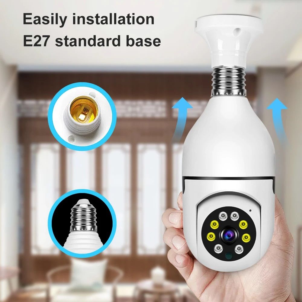 5MP E27 Bulb Camera WiFi Indoor Video Surveillance Home Security Lamp IP Camera Infrared Night Vision Wireless Network Webcam