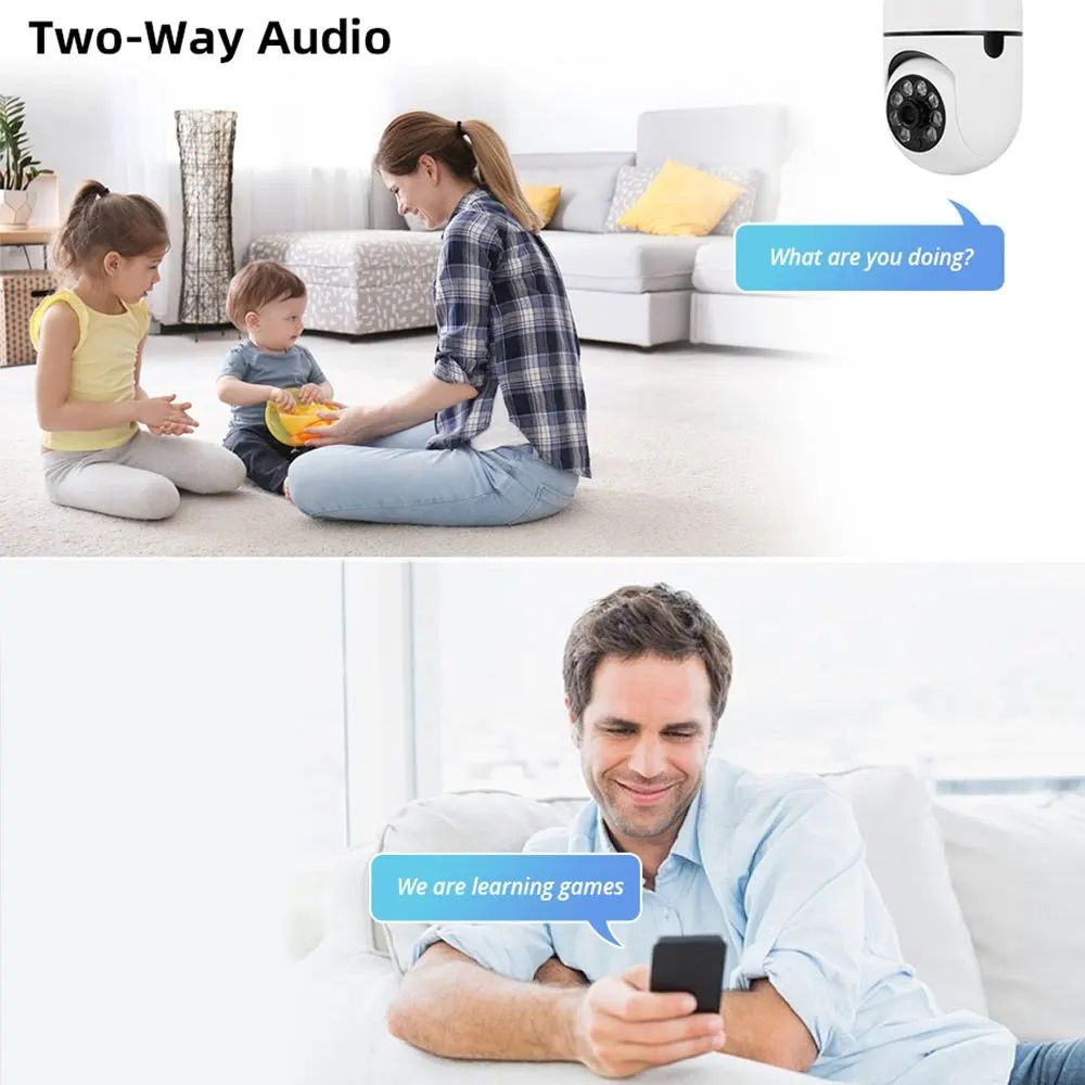5MP E27 Bulb Camera WiFi Indoor Video Surveillance Home Security Lamp IP Camera Infrared Night Vision Wireless Network Webcam