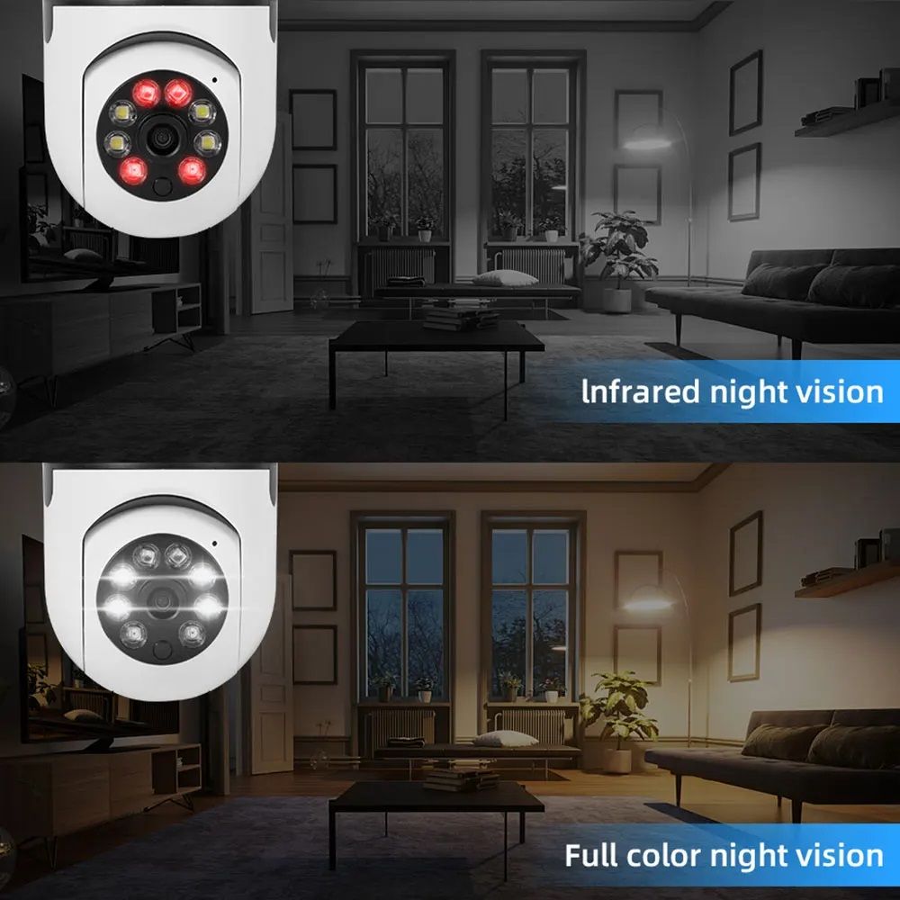 5MP E27 Bulb Camera WiFi Indoor Video Surveillance Home Security Lamp IP Camera Infrared Night Vision Wireless Network Webcam