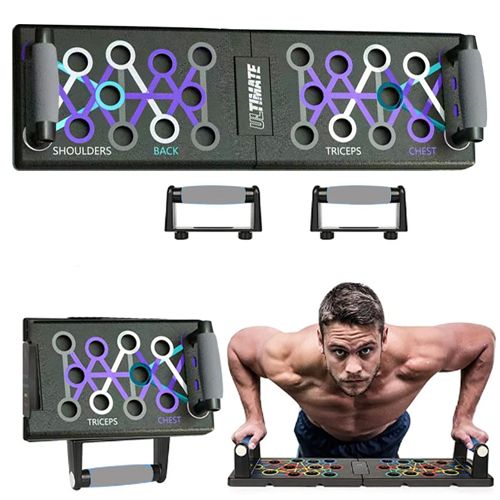 Portable Multifunctional Push-up Board Set With Handles Foldable Fitness Equipment For Chest Abdomen Arms And Back Training