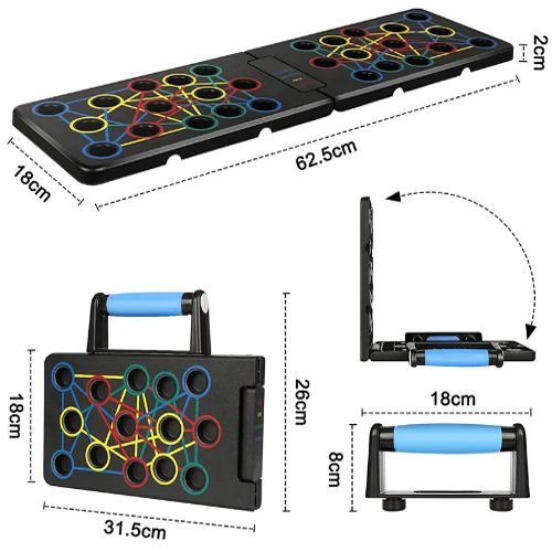 Portable Multifunctional Push-up Board Set With Handles Foldable Fitness Equipment For Chest Abdomen Arms And Back Training