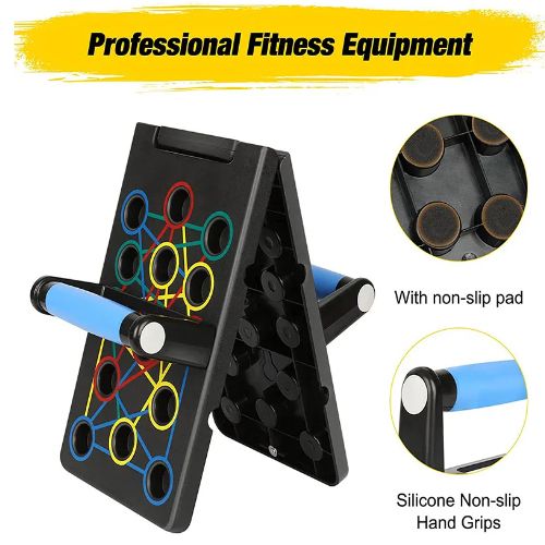 Portable Multifunctional Push-up Board Set With Handles Foldable Fitness Equipment For Chest Abdomen Arms And Back Training