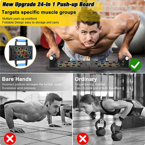 Portable Multifunctional Push-up Board Set With Handles Foldable Fitness Equipment For Chest Abdomen Arms And Back Training