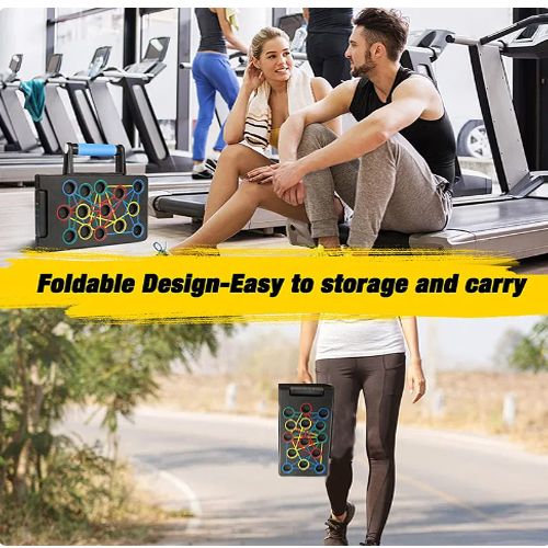 Portable Multifunctional Push-up Board Set With Handles Foldable Fitness Equipment For Chest Abdomen Arms And Back Training