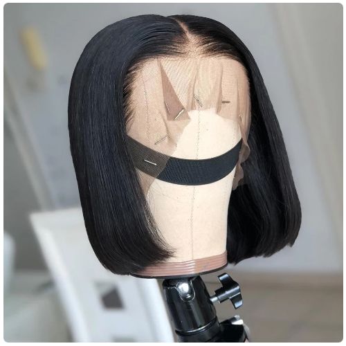 Short Bob Wigs Human Hair Transparent 13x4 Lace Frontal Human Hair Wigs For Women Straight Short Bob Swiss Big Lace Frontal Human Hair Wigs