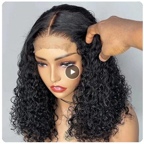 Human Hair Wigs Deep Wave Short Bob Wig Human Hair 4x4 Lace Closure Wigs HD Transparent Lace Front Wigs For Women Water Wave Curly Pre Plucked