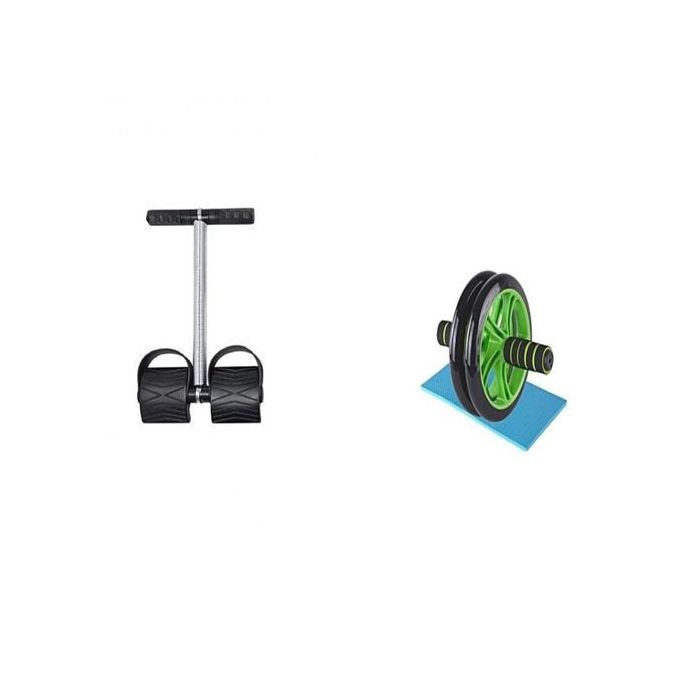 Tummy Trimmer Exerciser + AB Wheel Roller FREE Knee Mat,