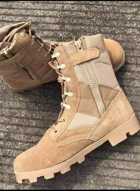 Desert Forest Rocky Areas Boots Combat Design With Rubber Sole Leather Material Laced Up Normal Fitting Sizes 40-45 All Season Colour Brown