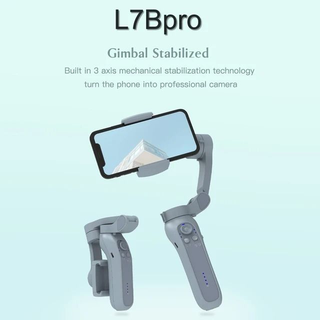 L7B Pro 3-Axis Handheld Gimbal Stabilizer with Face Tracking Smartphone Gimbal Wireless Bluetooth Video Record Vlog