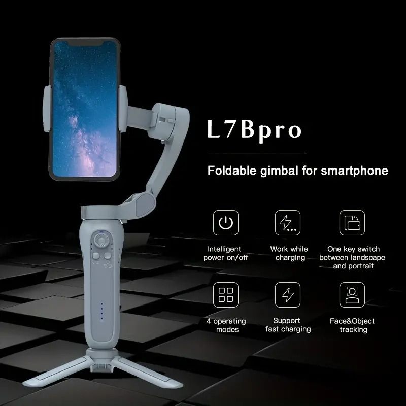 L7B Pro 3-Axis Handheld Gimbal Stabilizer with Face Tracking Smartphone Gimbal Wireless Bluetooth Video Record Vlog