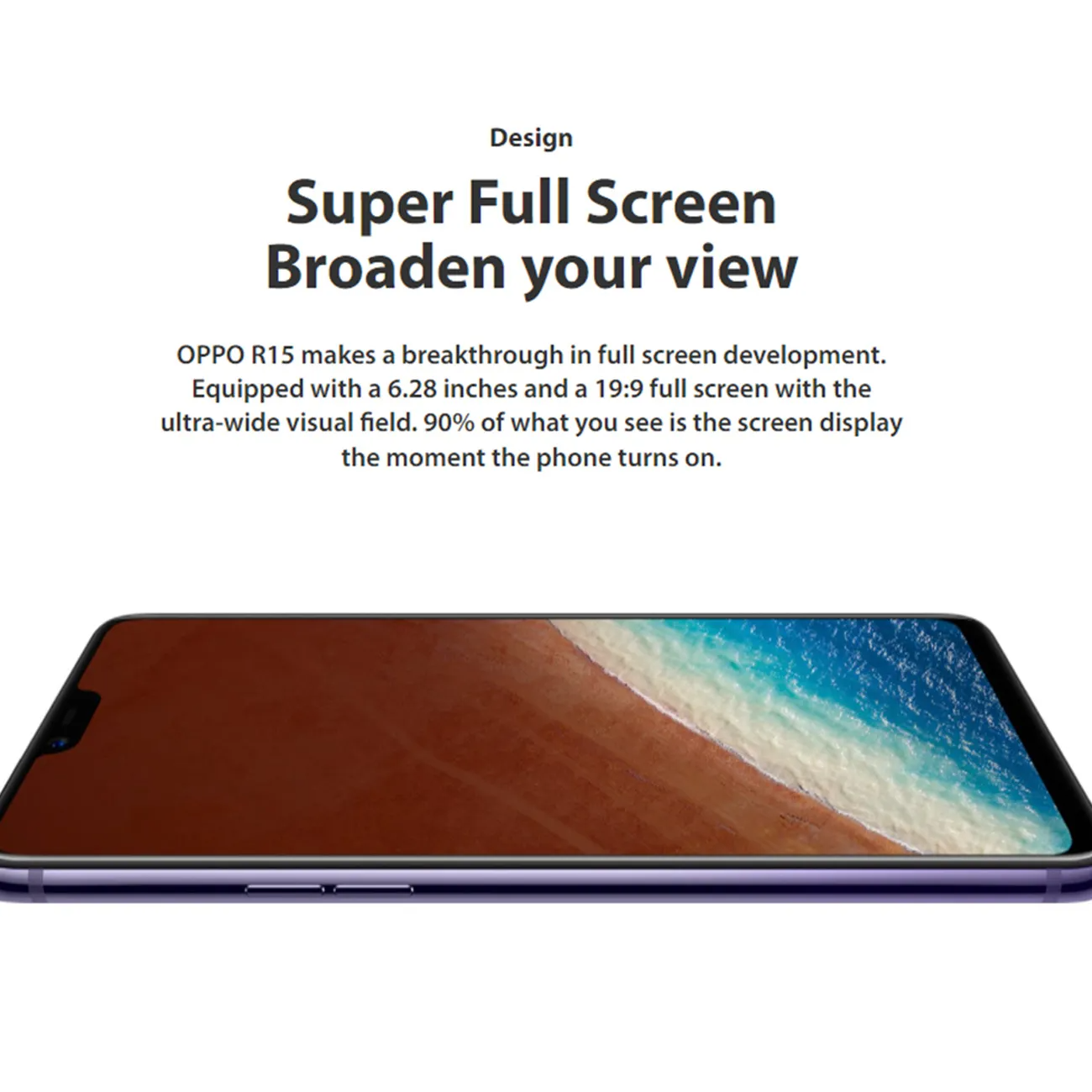 Top sale Refurbished OPPO R15 128B+6GB 6.28" 20MP+16MP 2G/3G/4G LTE Dual SIM Android 8.1 3450mAh Face  ID Fingerprint Unlock Smartphones Big Phones