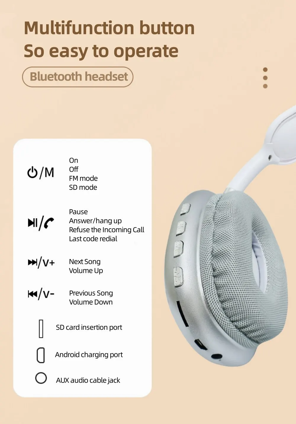 P9 Bluetooth headset headset cell phone wireless sports game headset universal headset with microphone noise reduction