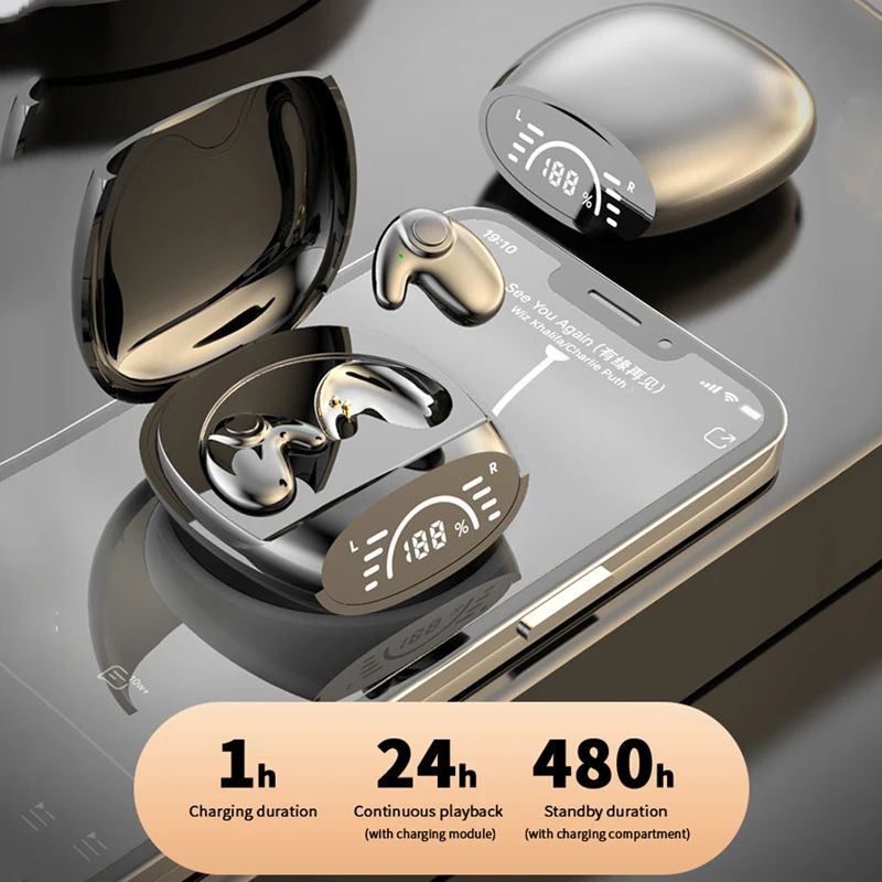 Mini Invisible Sleep Earbuds Tiny Hidden Bluetooth 5.3 Headphones Noise Cancelling TWS Wireless Headsets Sports Stereo Earphone