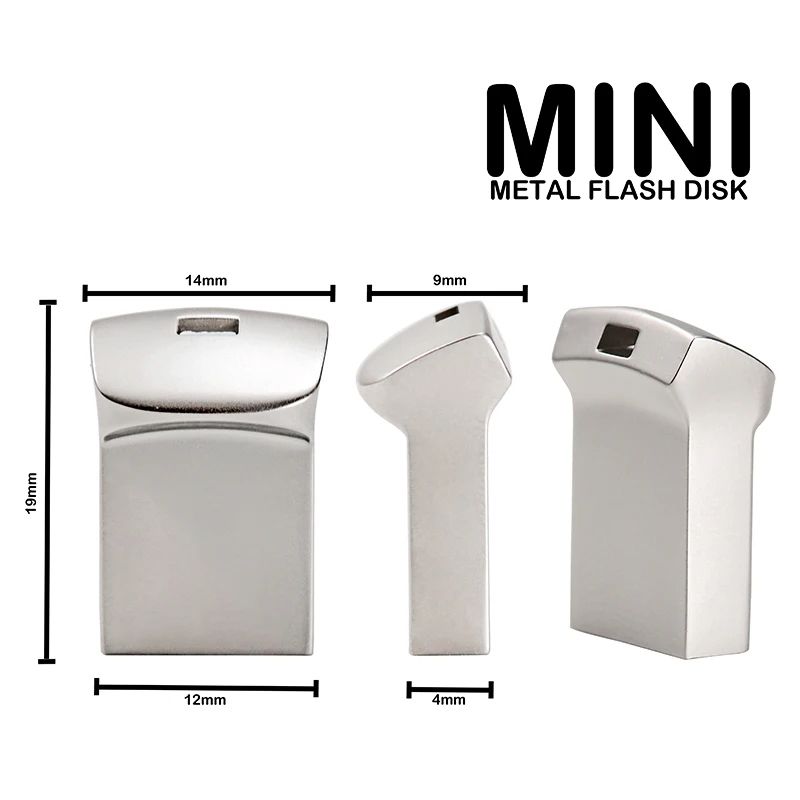 Mini Metal USB Flash Drives 128GB Creative Business Gifts Memory Stick 64GB Black Pen Drive 32GB Silver Storage Devices 16GB