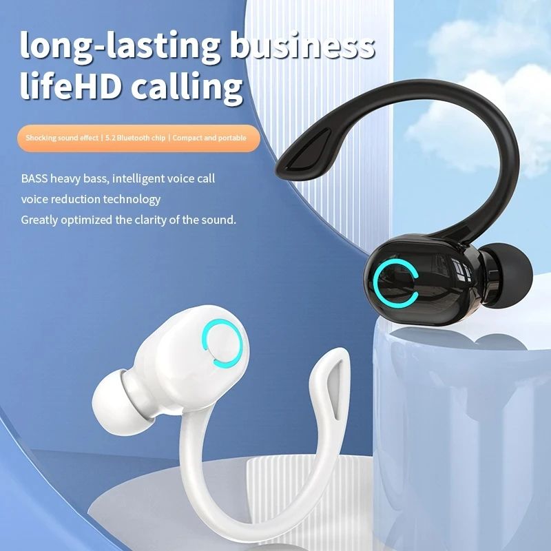 Bluetooth 5.2 Earphones Sport Headphones Wireless Earbuds Ultra-long Standby Handsfree Headset with Mic for Xiaomi Huawei iPhone