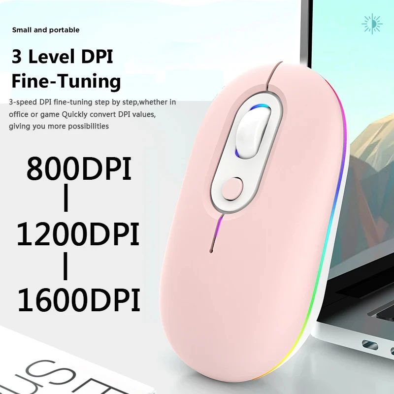 2.4G Wireless Mouse RGB Rechargeable Bluetooth Mice Wireless Computer Mause LED Backlit Ergonomic Gaming Mouse for Laptop PC