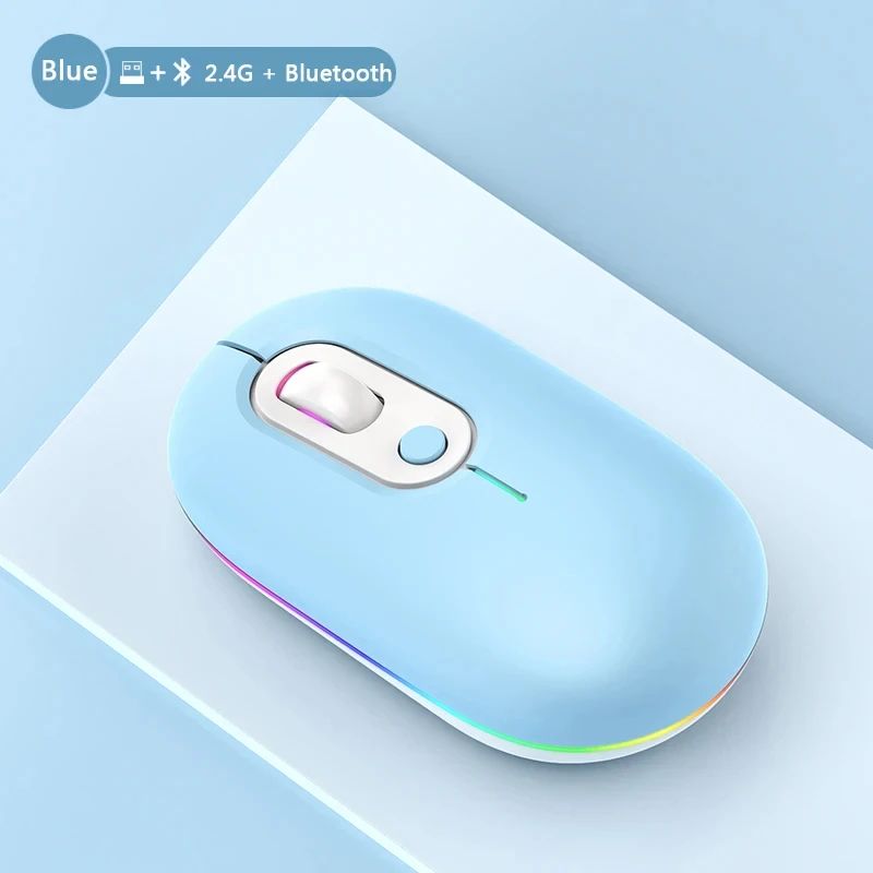 2.4G Wireless Mouse RGB Rechargeable Bluetooth Mice Wireless Computer Mause LED Backlit Ergonomic Gaming Mouse for Laptop PC