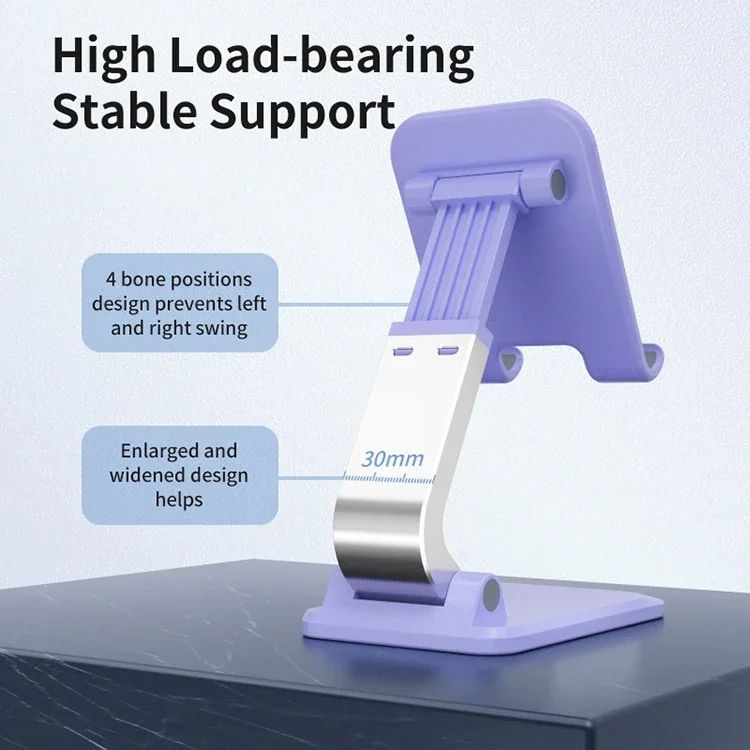 Aluminum Alloy Adjustable Desktop Cell Phone Holder Cell Phone Holder Stand for All Smartphones