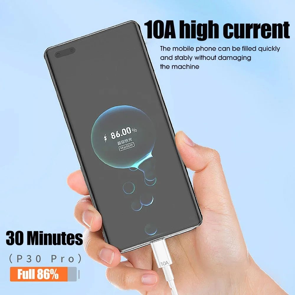 120W USB Type C Cable 10A Fast Charging Wire Mobile Phone USB Line For Huawei 30 Xiaomi Redmi Samsung POCO USB C Data Cable Cord