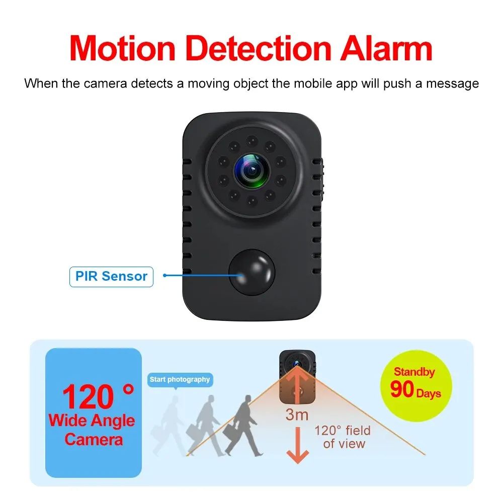 Mini Body Camera 1080P Full HD Smart Security Pocket Night Vision Motion Dection Camcorder For Cars Standby PIR Video Recorder
