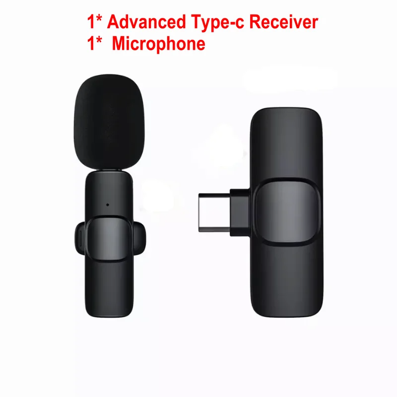 2.4G Wireless Lavalier Microphone Audio Video Recording Lapel Microphones for iPad/Android/Xiaomi/Samsung Live Game Broadcast