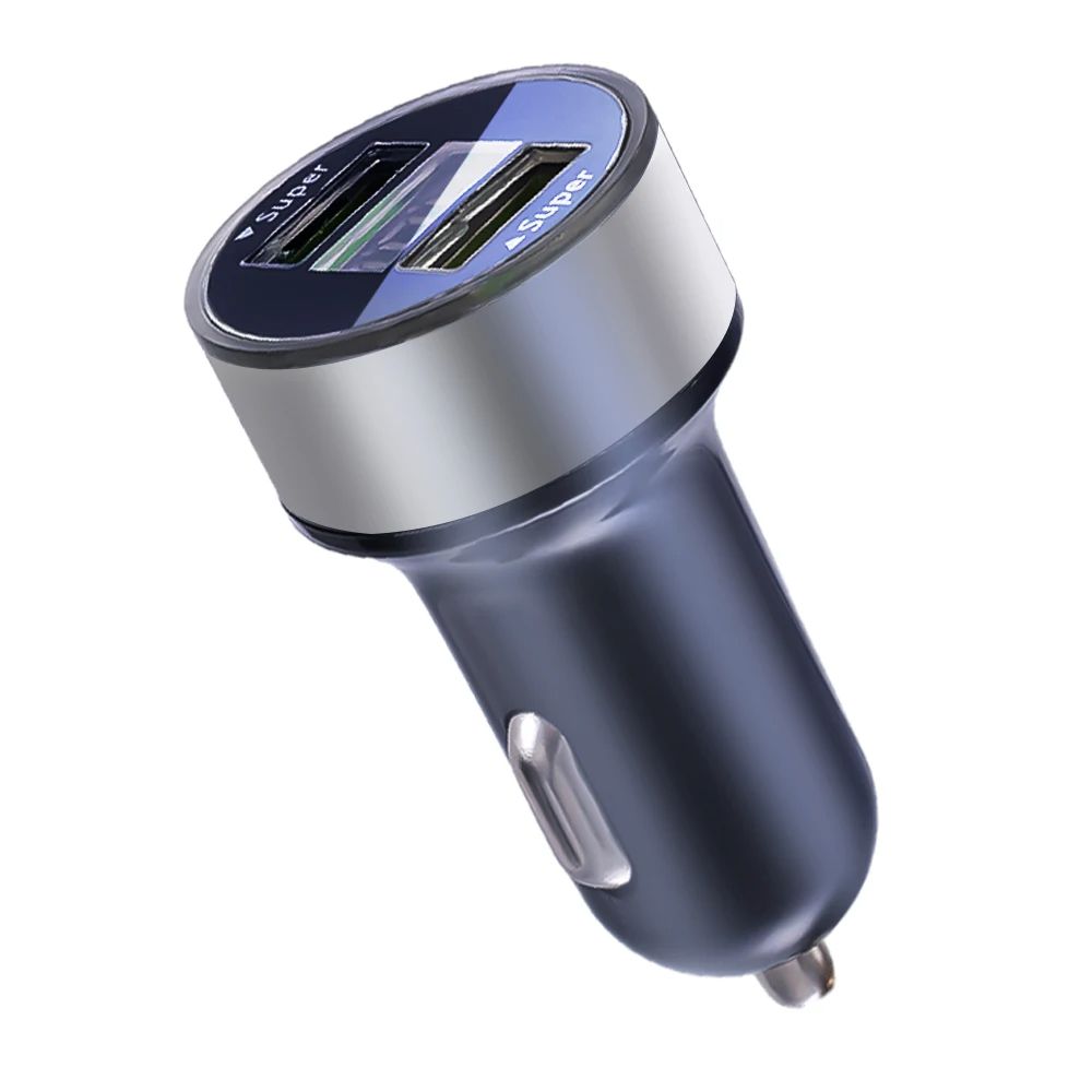 240W Fast Charging 2 Ports Car Charger Adapter Digital Display QC3.0 USB Mobile Phone Chargers for IPhone Samsung Xiaomi