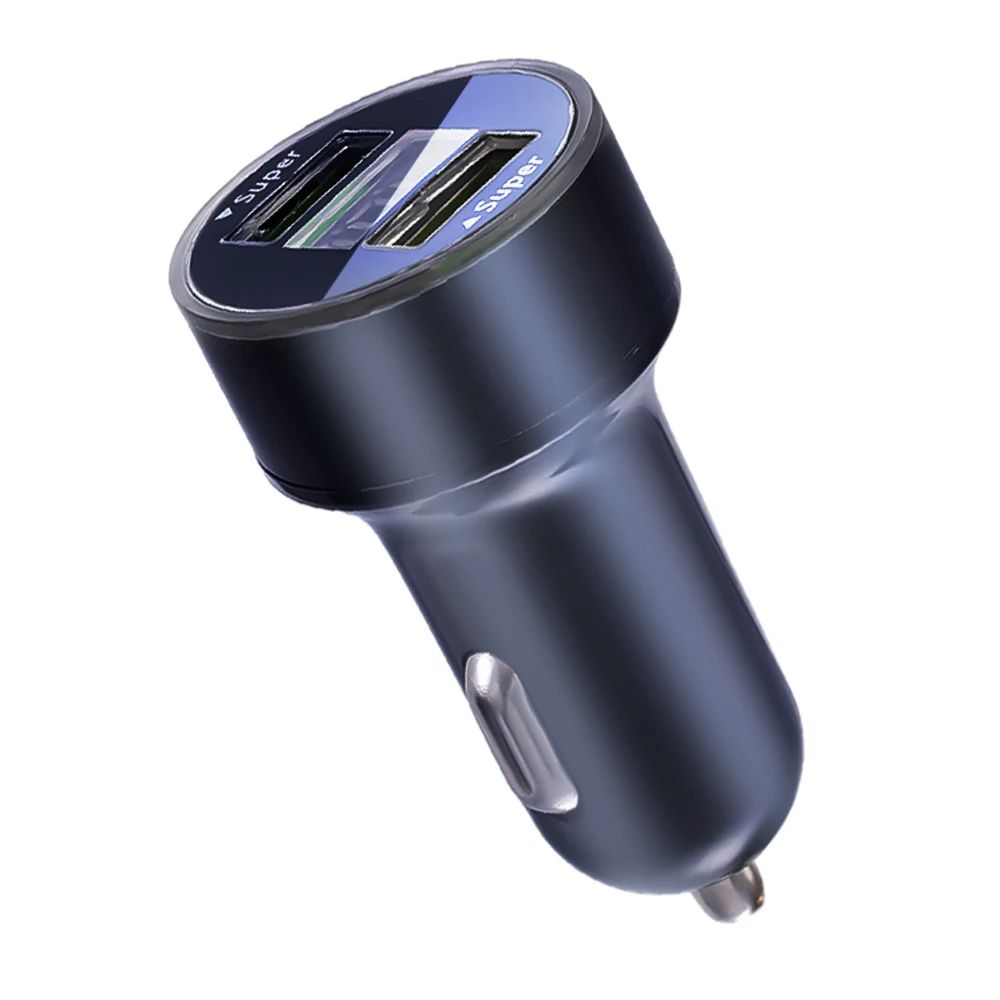 240W Fast Charging 2 Ports Car Charger Adapter Digital Display QC3.0 USB Mobile Phone Chargers for IPhone Samsung Xiaomi