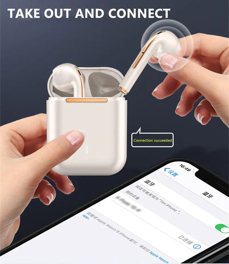 TWS Wireless Bluetooth Earphone In-ear Earpods With Microphone Hifi Earbuds With Charging Case For Music/Sport