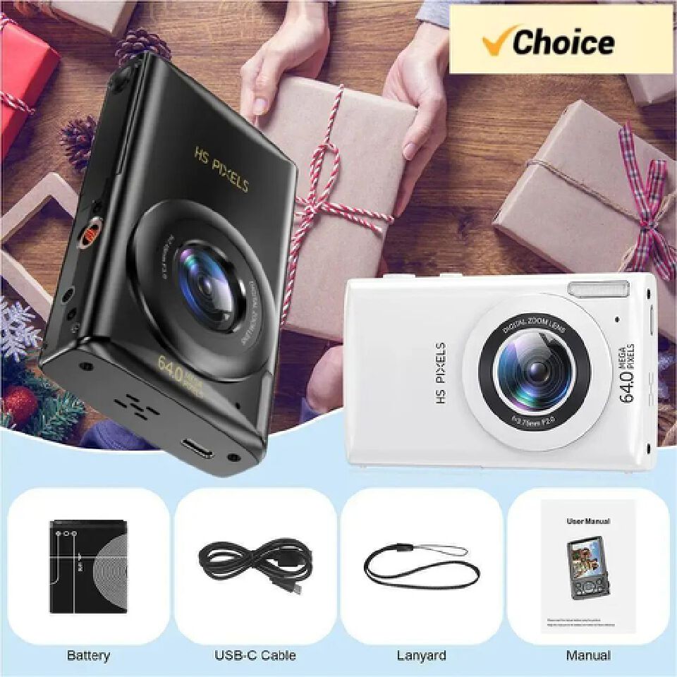 64MP Digital Camera for Photography Kid Music Camera 18X Zoom 2.8" screen Compact Video Camcorder MP3 Music Camera Children Gift